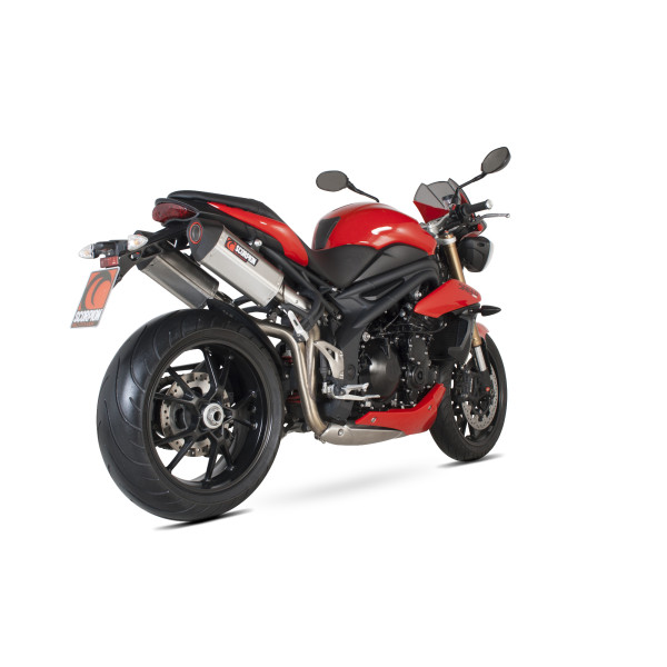Scorpion Exhaust Triumph Speed Triple 1050 2011 - 2015 Serket Parallel Slip-on (Pair) Brushed Stainless Steel Sleeve